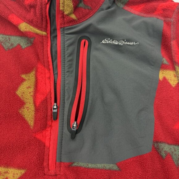 Eddie Bauer Mens M Red Mountain Fleece 1/4 Zip Long Sleeve Sweater - Picture 3 of 7
